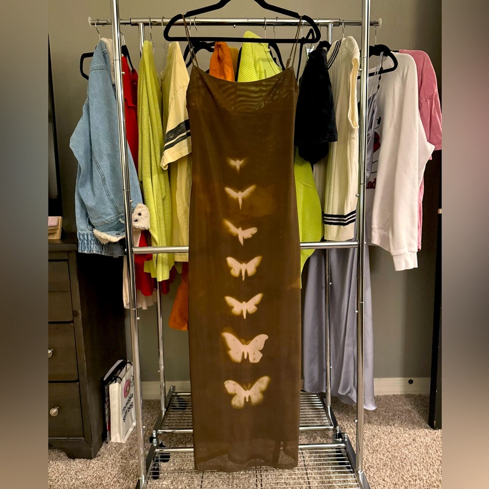 Superdown mesh maxi dress